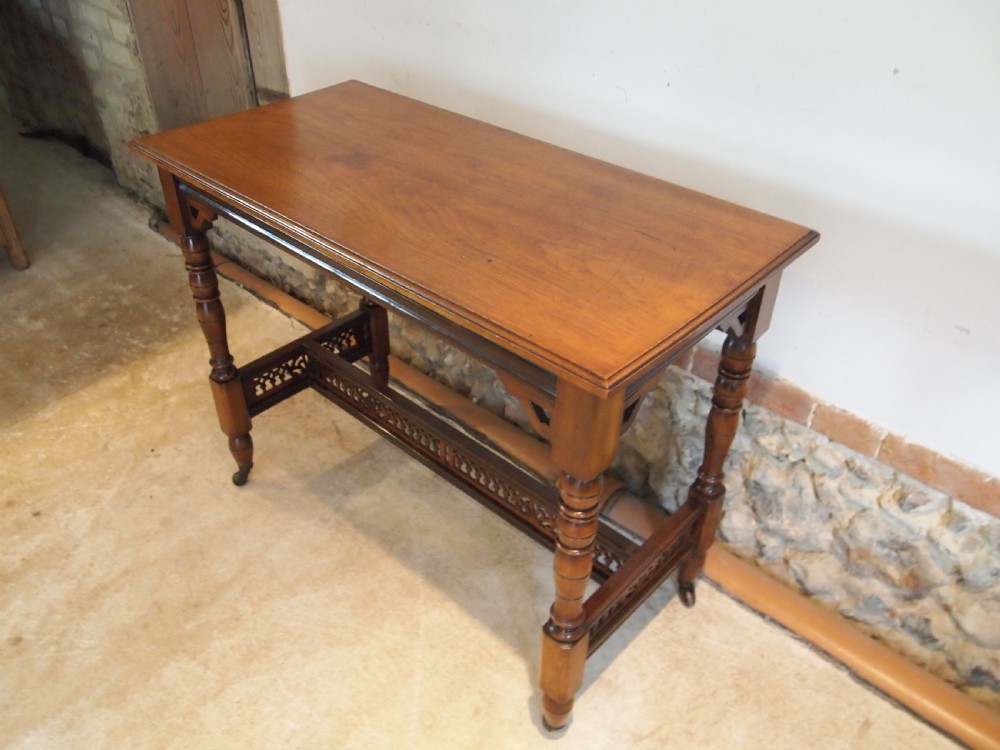 Table hall side lamp console Victorian Walnut c1880 View VII