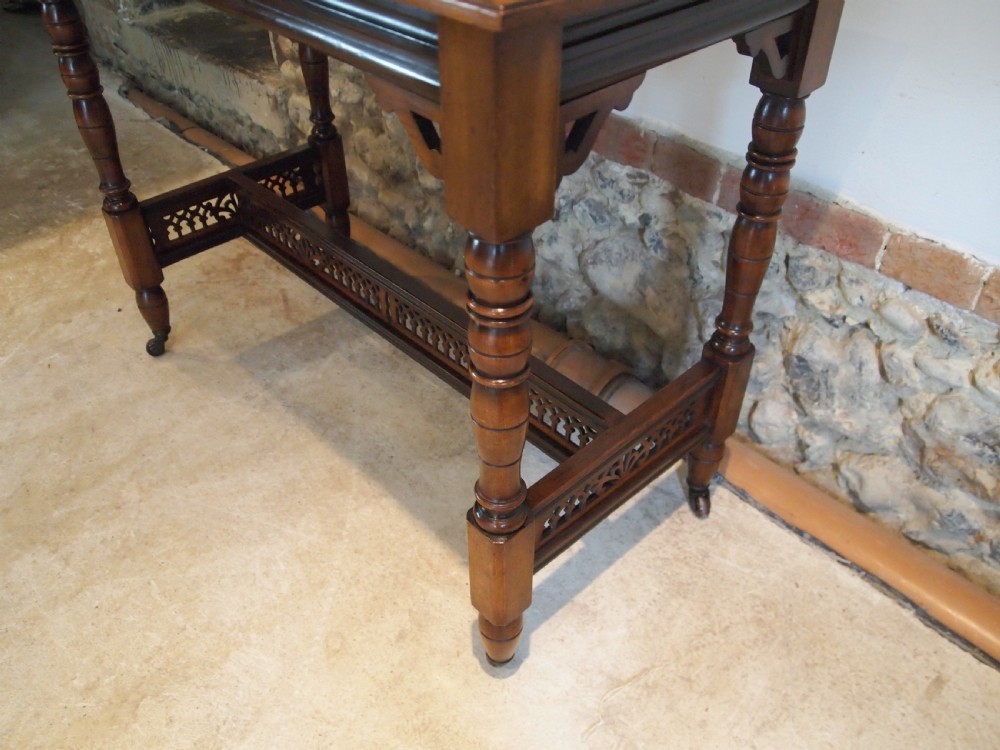 Table hall side lamp console Victorian Walnut c1880 View VIII