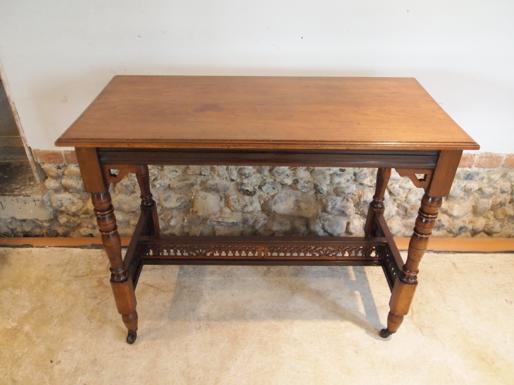 Table hall side lamp console Victorian Walnut c1880 View IX