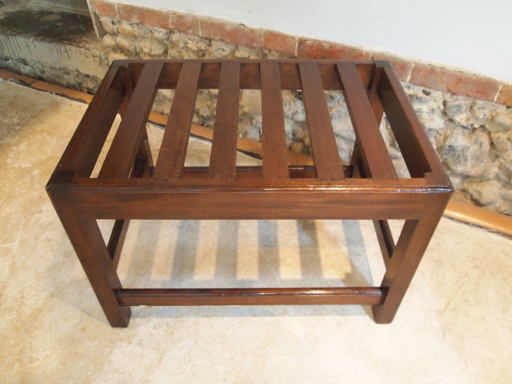 Stand Luggage suitcase Edwardian Mahogany c1900 View III