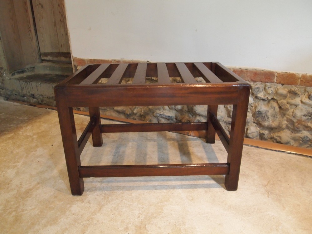 Stand Luggage suitcase Edwardian Mahogany c1900 View IV
