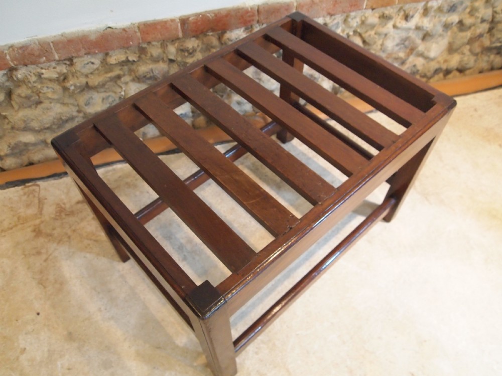 Stand Luggage suitcase Edwardian Mahogany c1900 View V