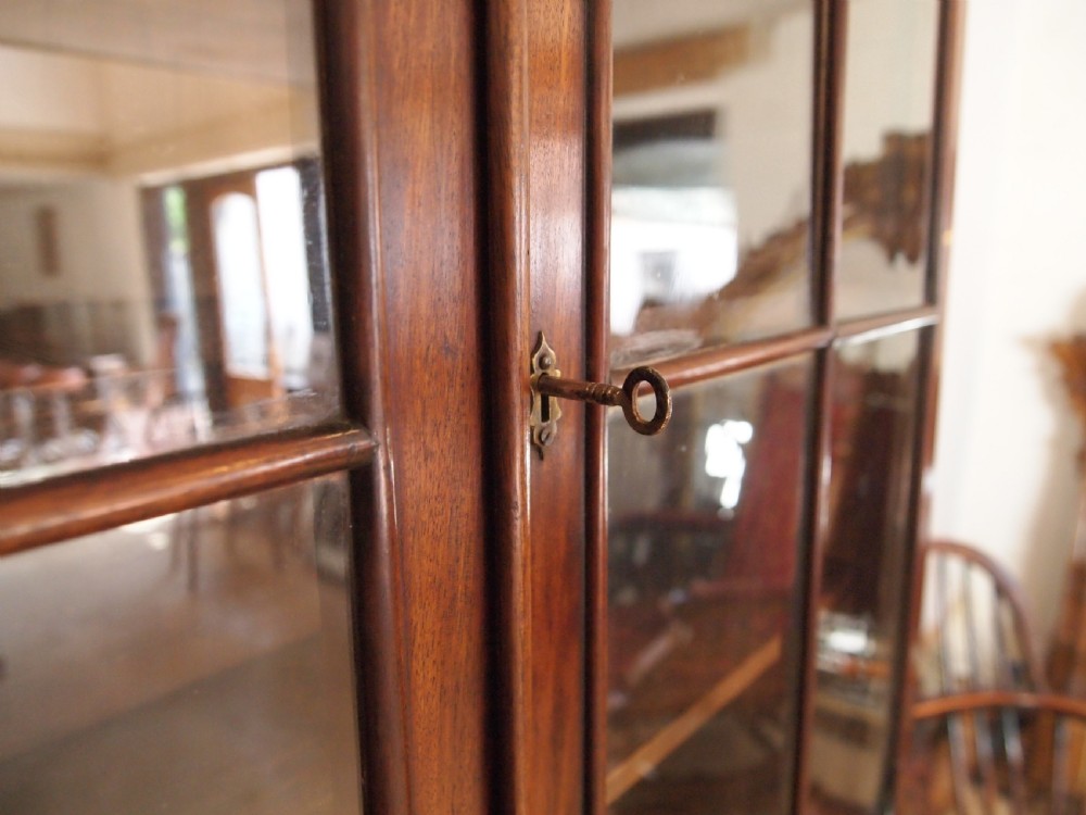 Bookcase secretaire desk George III Mahogany small c1810 View VIII