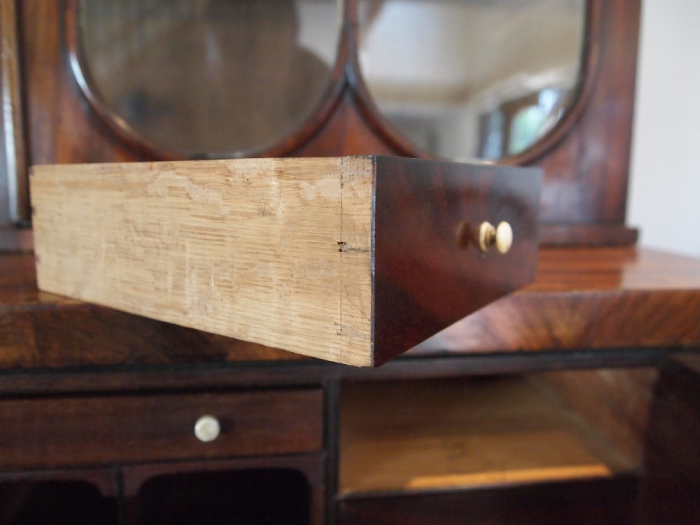 Bookcase secretaire desk George III Mahogany small c1810 View XII
