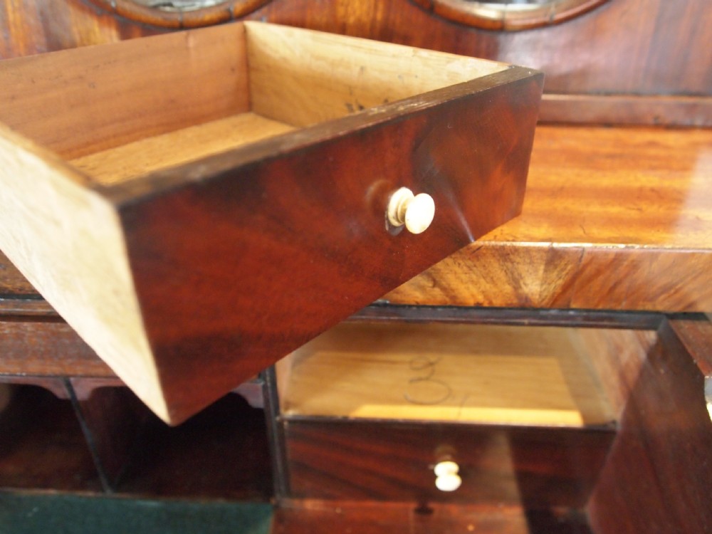 Bookcase secretaire desk George III Mahogany small c1810 View XIV