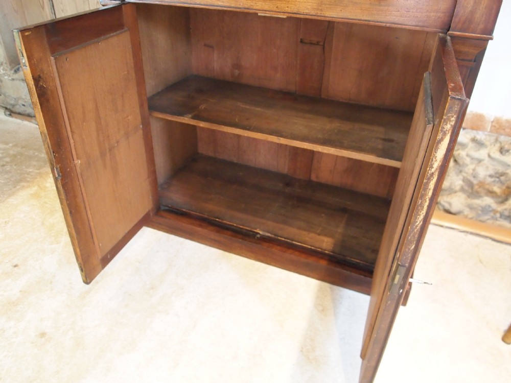 Bookcase secretaire desk George III Mahogany small c1810 View XV