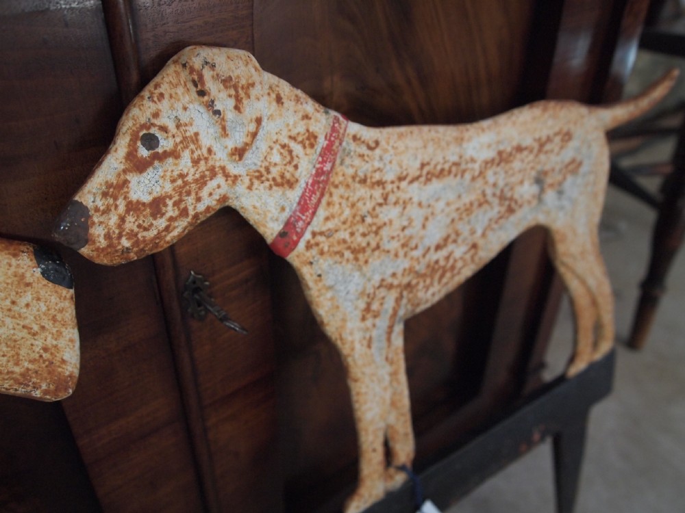 Boot scraper hose runner Edwardian cast iron dogs c1900 View II