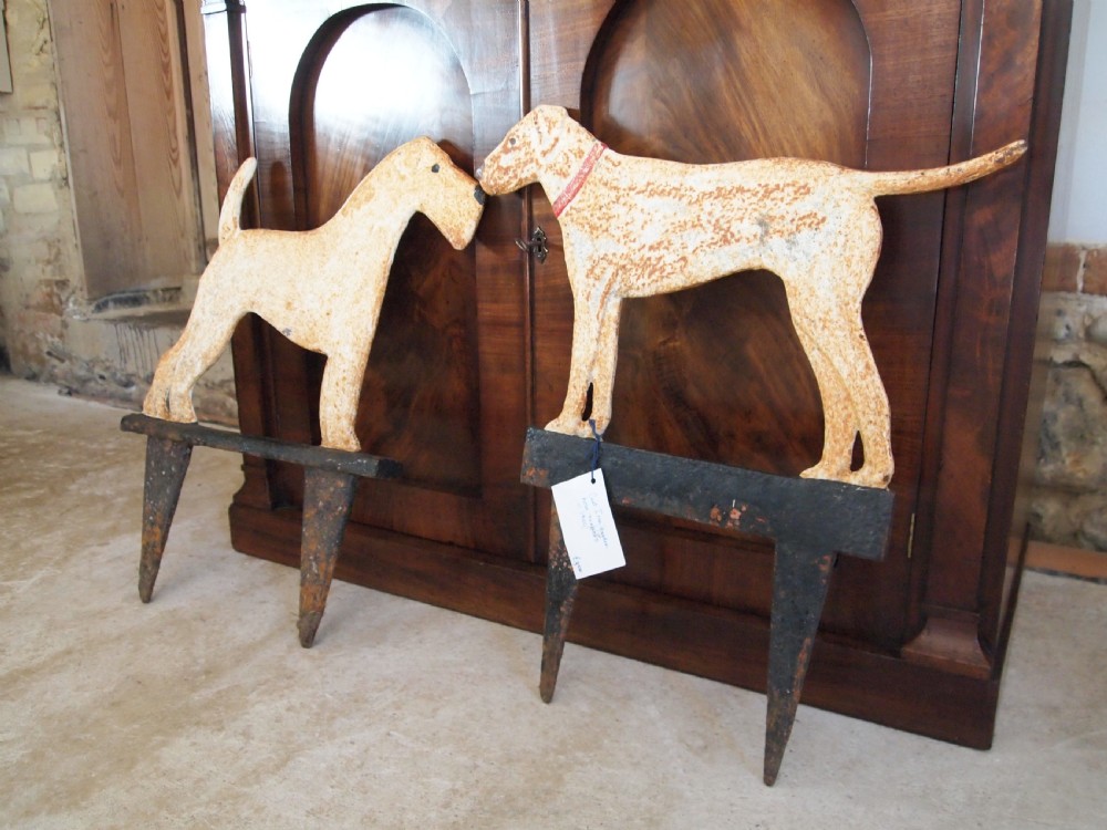 Boot scraper hose runner Edwardian cast iron dogs c1900 View V