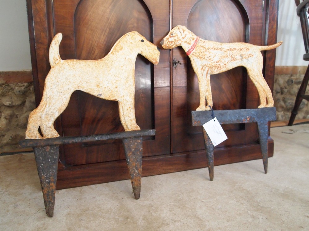 Boot scraper hose runner Edwardian cast iron dogs c1900 View VI