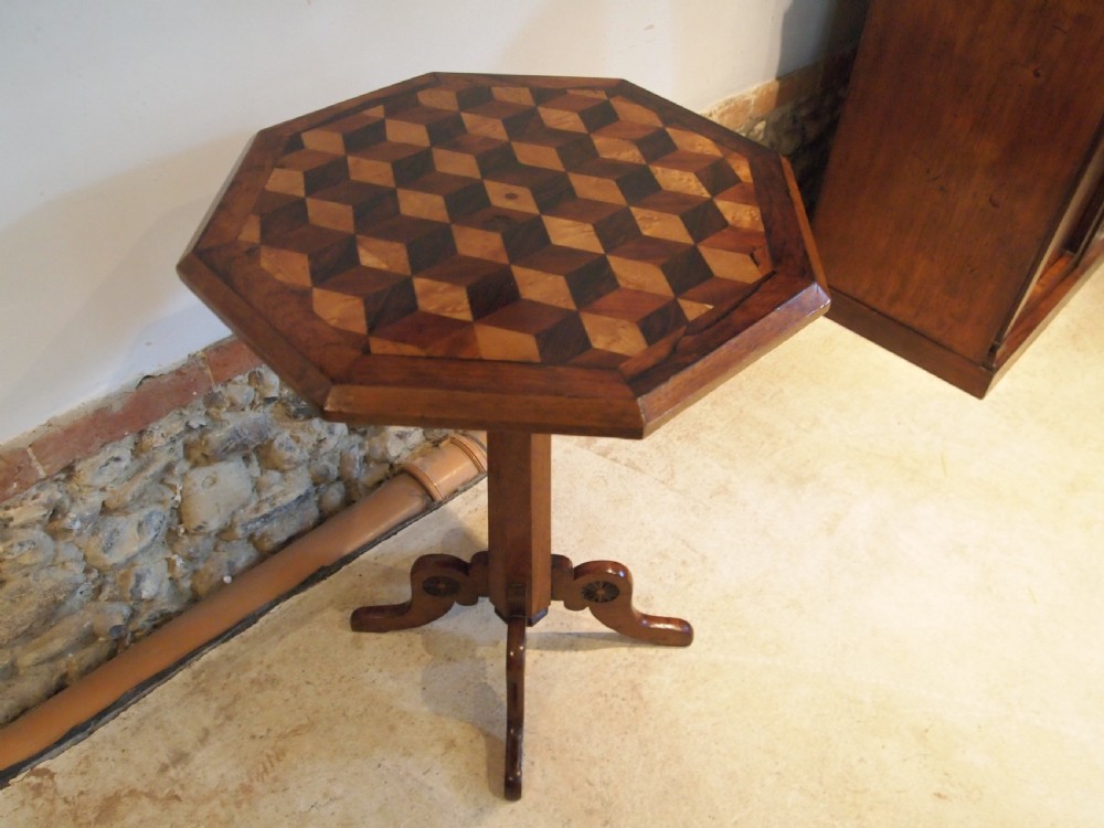 Table outstanding marquetry specimen wood Victorian c1840 View III