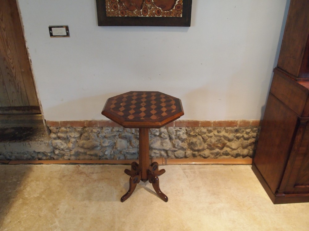 Table outstanding marquetry specimen wood Victorian c1840 View VI