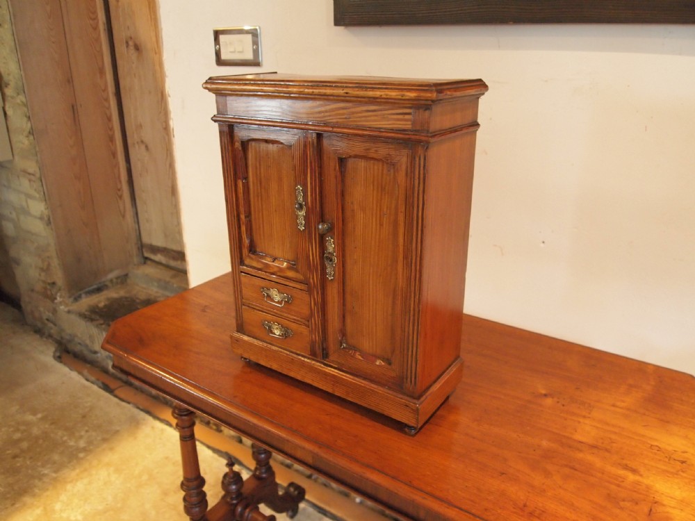 Wardrobe apprentice miniature Pitch Pine Victorian c1890