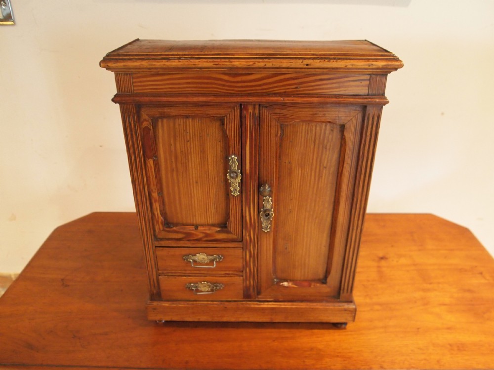 Wardrobe apprentice miniature Pitch Pine Victorian c1890 View III