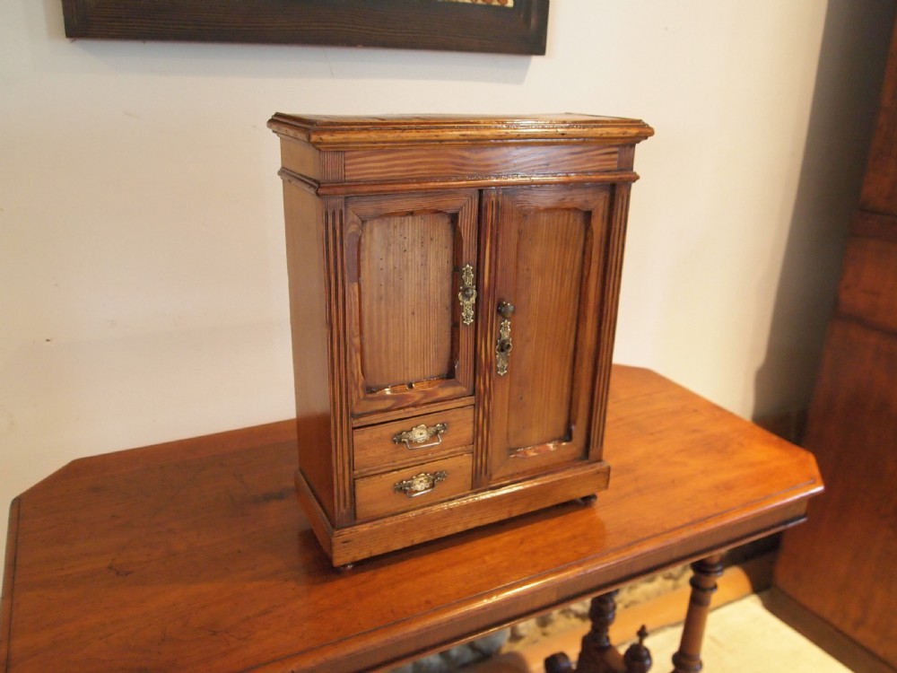 Wardrobe apprentice miniature Pitch Pine Victorian c1890 View VIII
