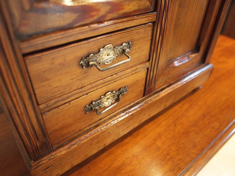 Wardrobe apprentice miniature Pitch Pine Victorian c1890 View IX