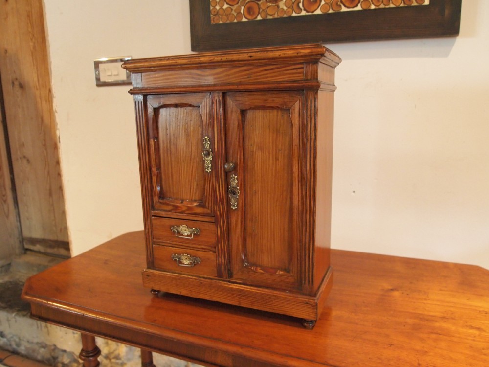 Wardrobe apprentice miniature Pitch Pine Victorian c1890 View X