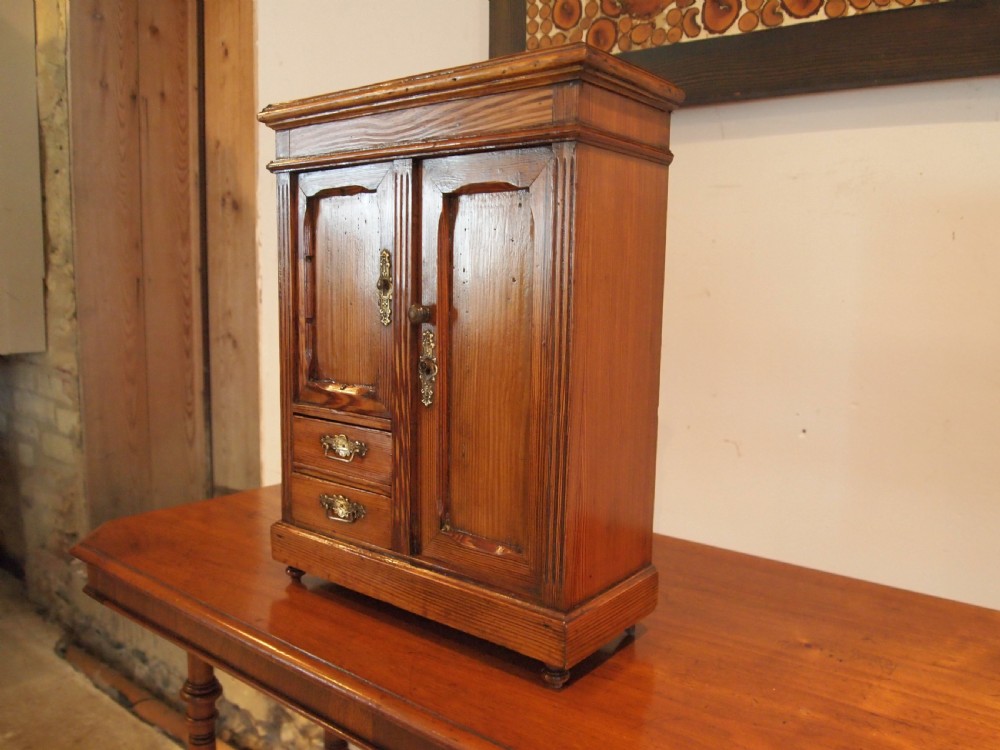 Wardrobe apprentice miniature Pitch Pine Victorian c1890 View XI