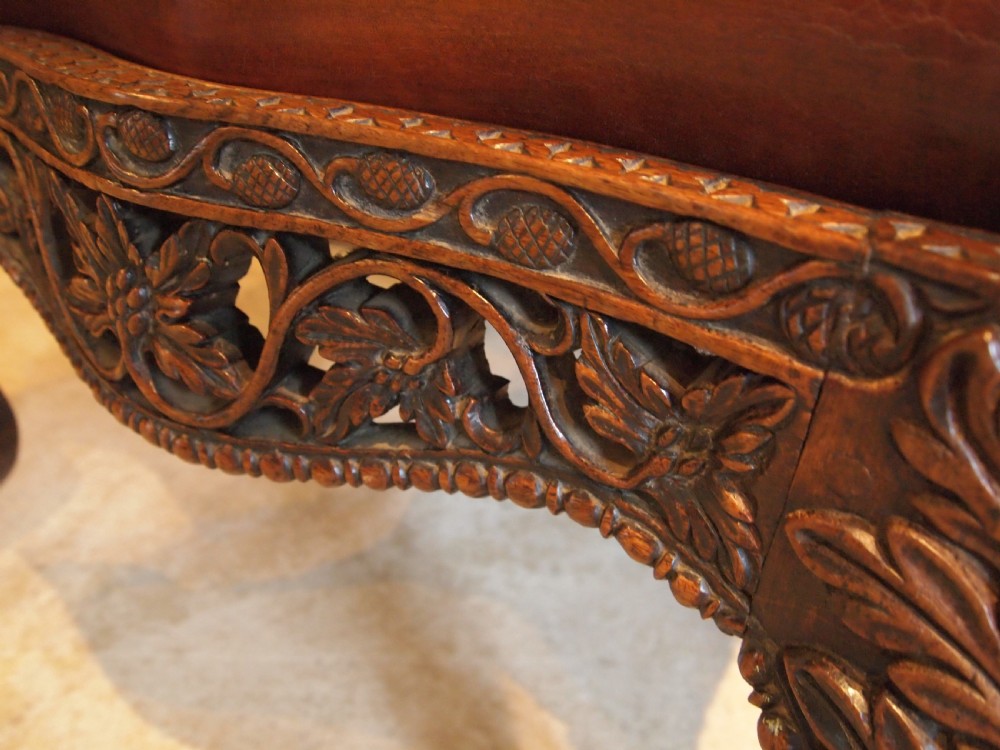 Chair fine rare 19thc Burmese carved single piece c1880 View IX
