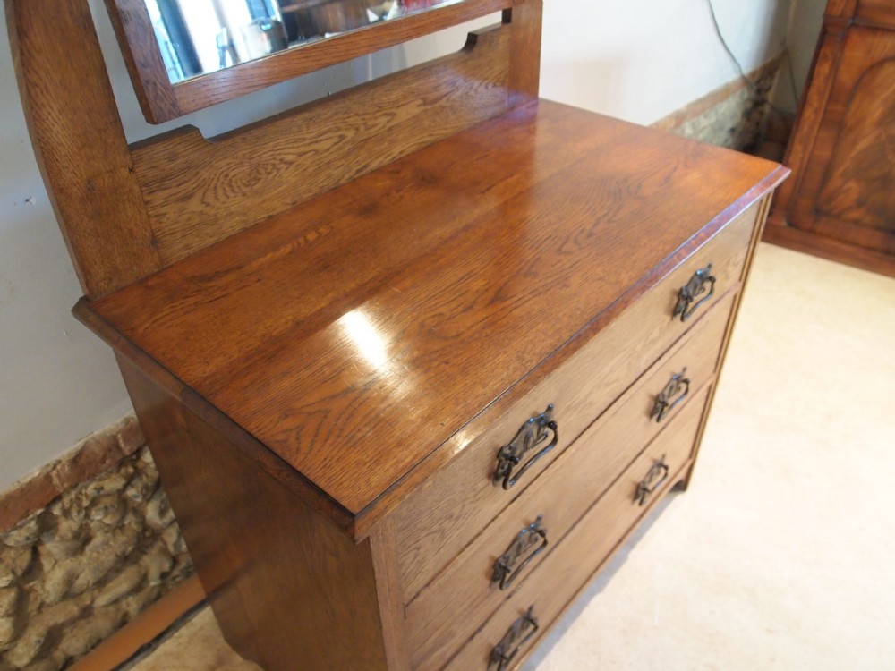 Dressing chest of drawers Arts and Crafts Oak Robson and Sons c1900 View VI