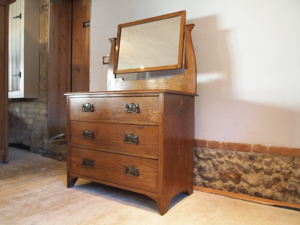 Dressing chest of drawers Arts and Crafts Oak Robson and Sons c1900 View X