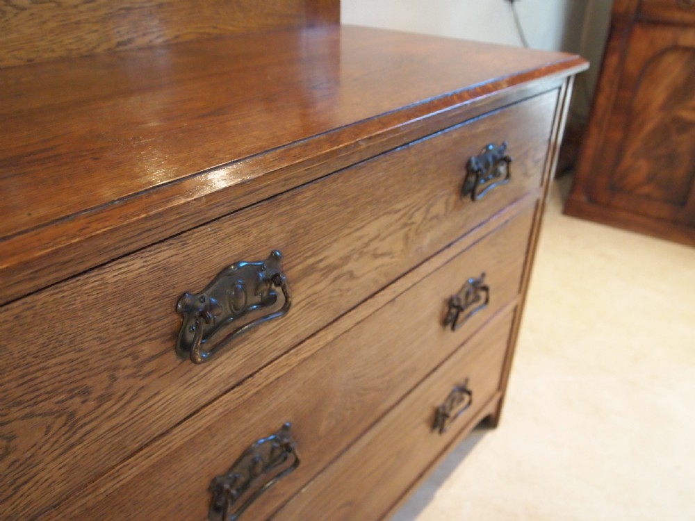 Dressing chest of drawers Arts and Crafts Oak Robson and Sons c1900 View XI