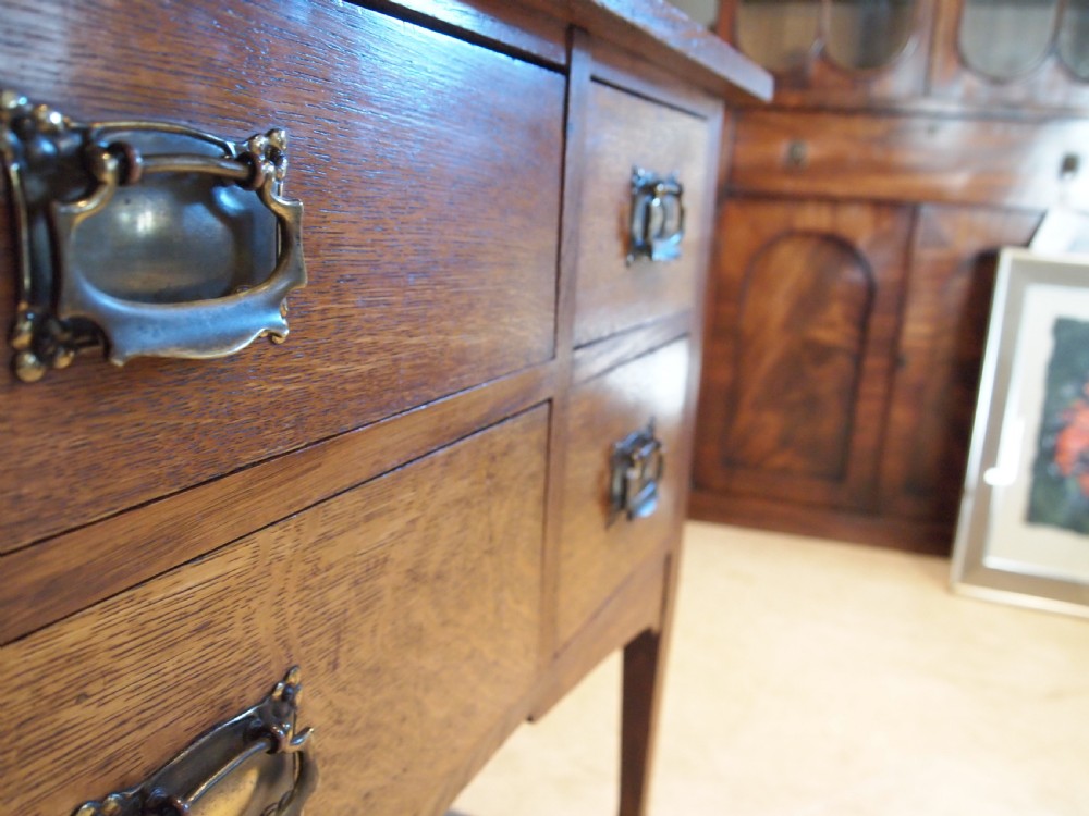 Dressing chest of drawers Arts & Crafts Oak c1900 View VIII
