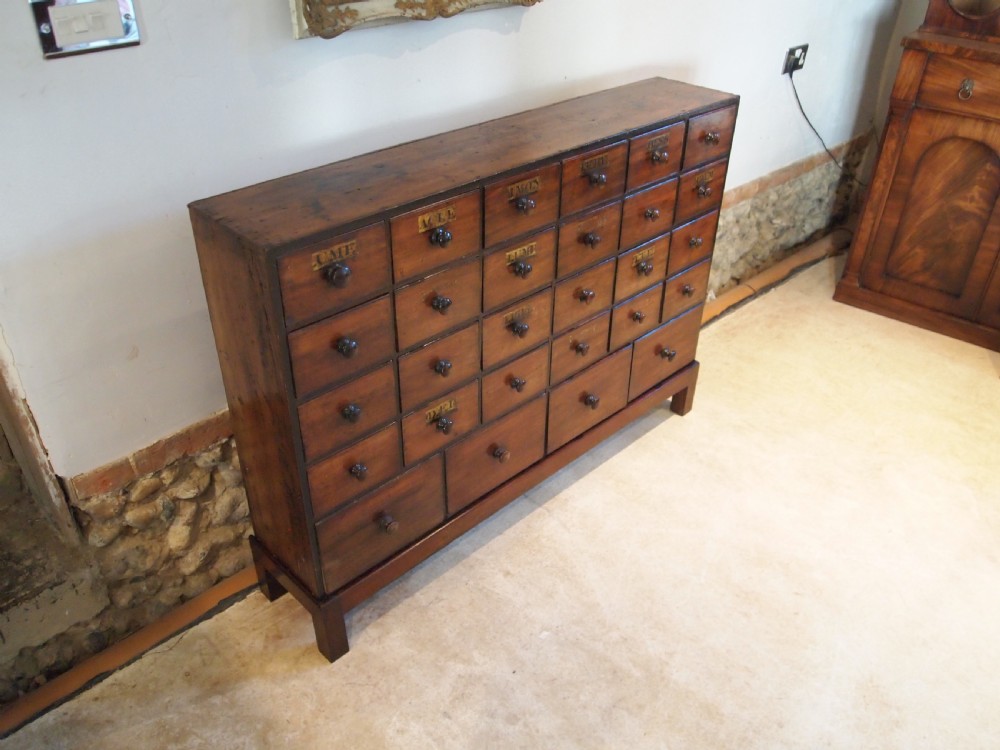 Chest of drawers Victorian apothecary chemist Mahogany c1880