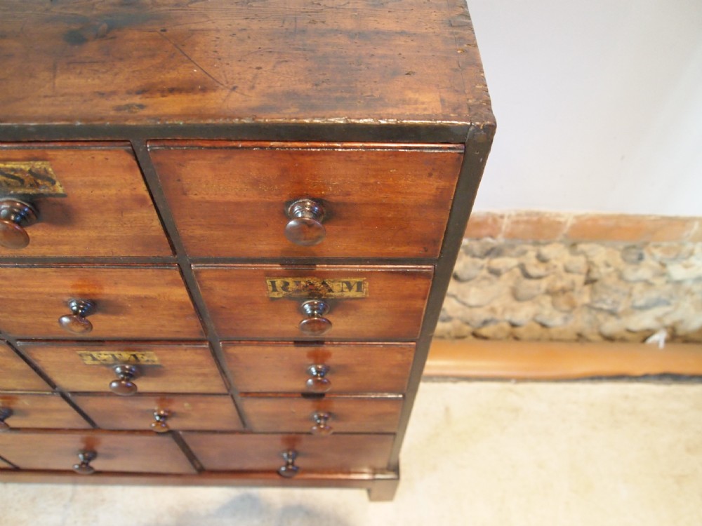Chest of drawers Victorian apothecary chemist Mahogany c1880 View VIII