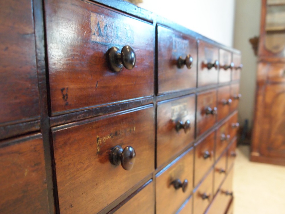 Chest of drawers Victorian apothecary chemist Mahogany c1880 View XII