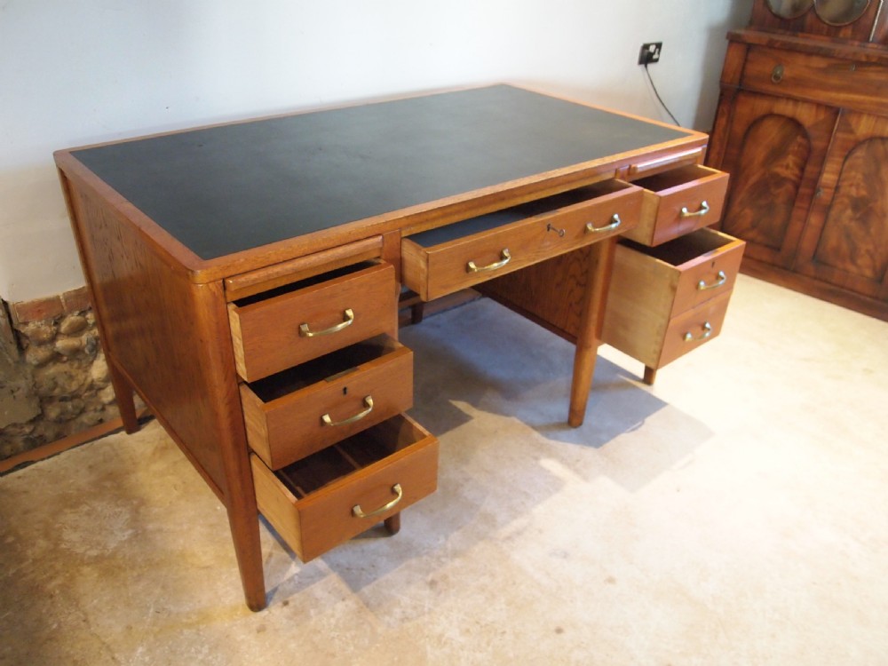 Desk Art Deco Oak Cookes of Finsbury London c1920 View IV