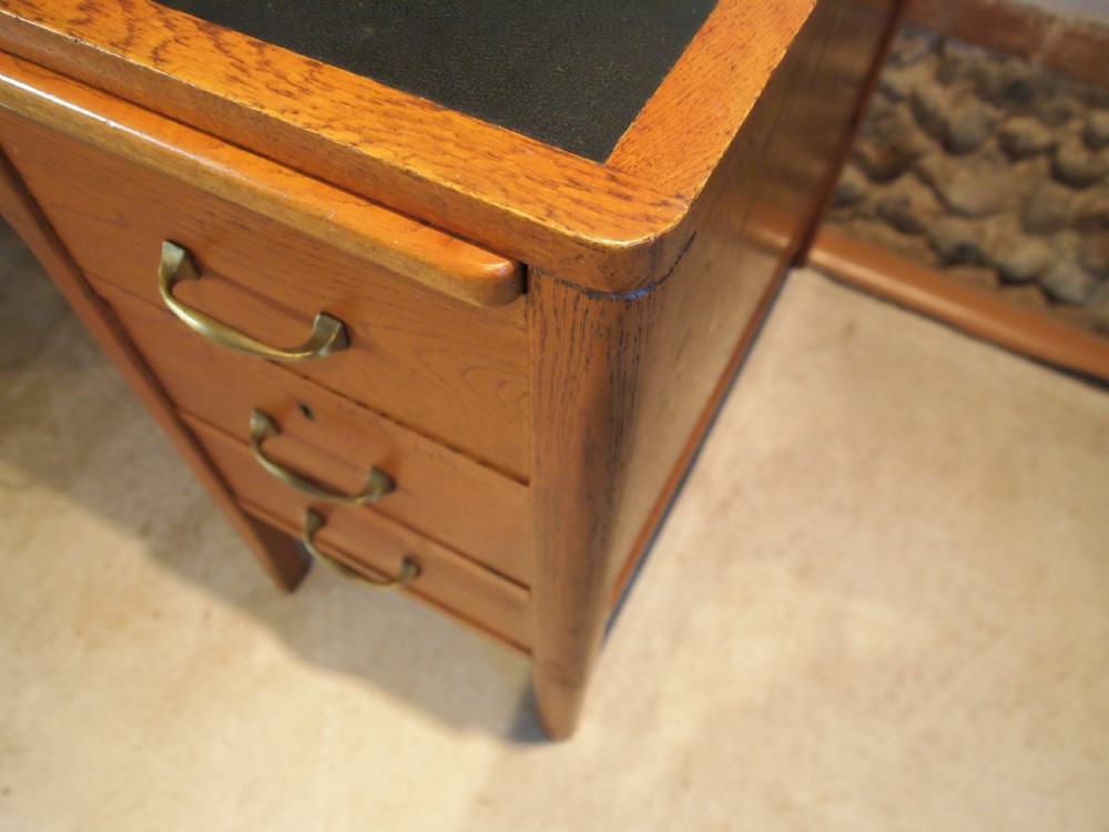 Desk Art Deco Oak Cookes of Finsbury London c1920 View V
