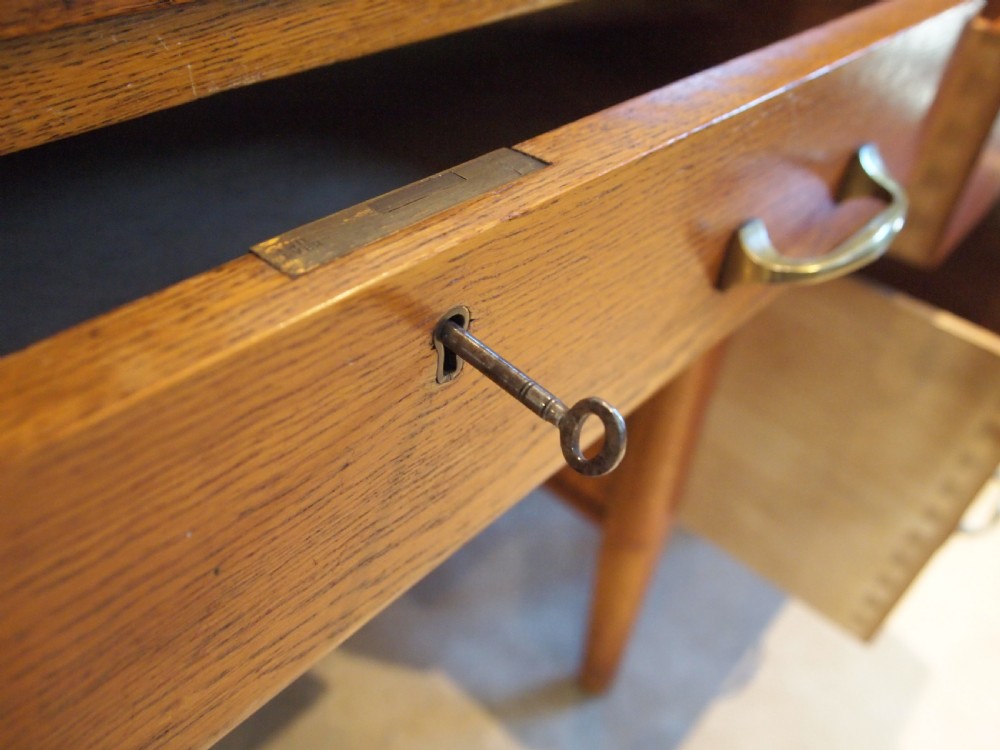 Desk Art Deco Oak Cookes of Finsbury London c1920 View VI