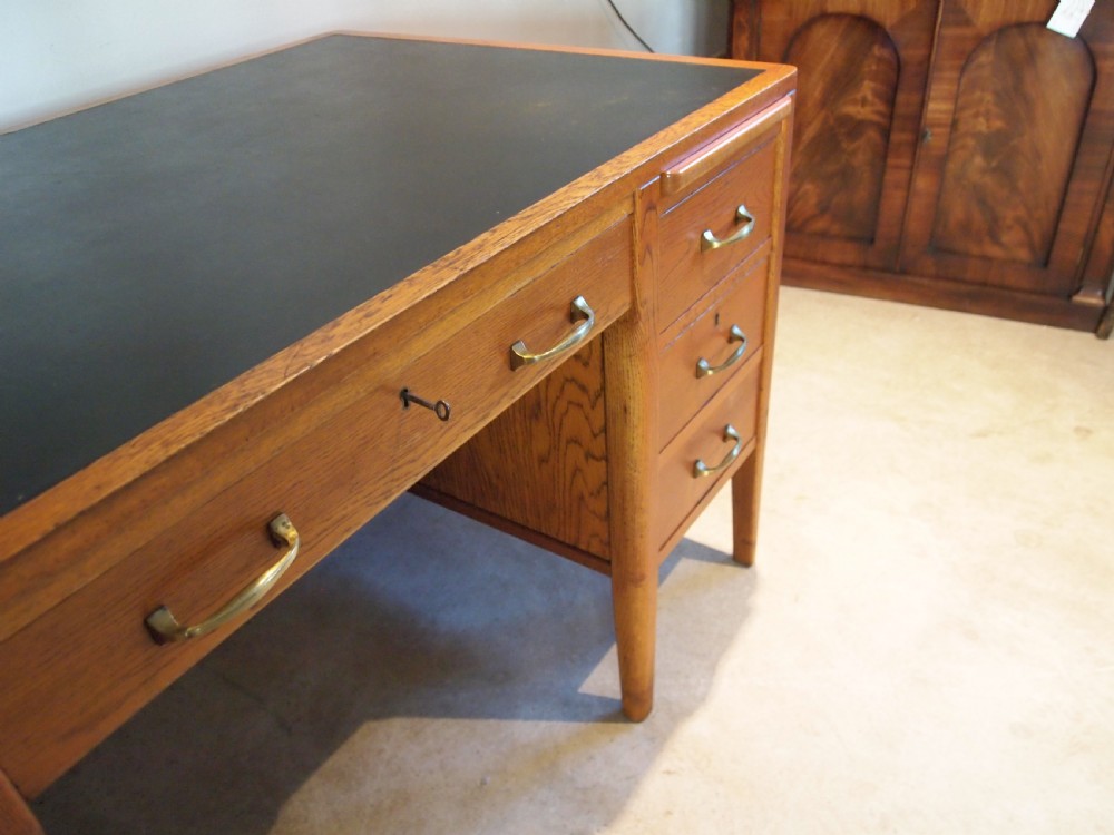 Desk Art Deco Oak Cookes of Finsbury London c1920 View X