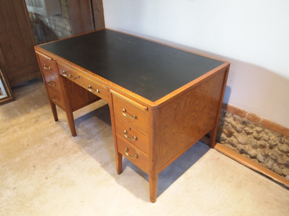 Desk Art Deco Oak Cookes of Finsbury London c1920 View XI