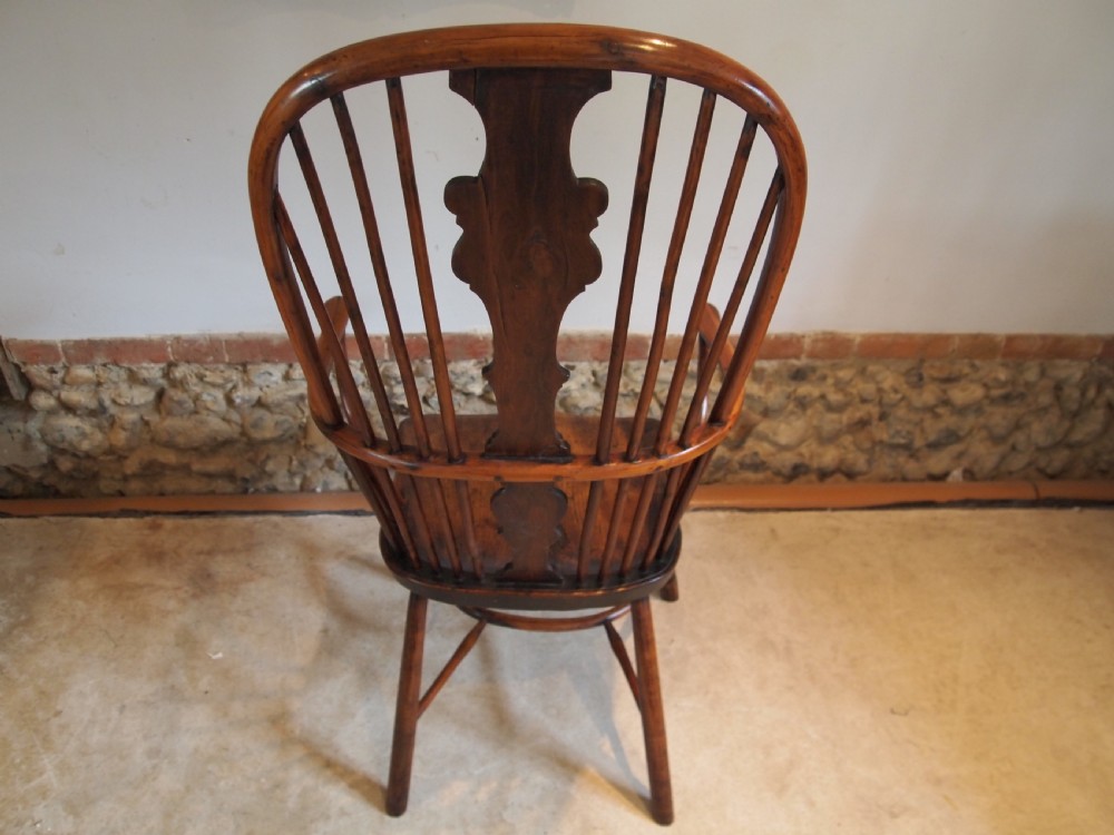 Chair rare Windsor provincial George III Yew and Elm c1790 View XI