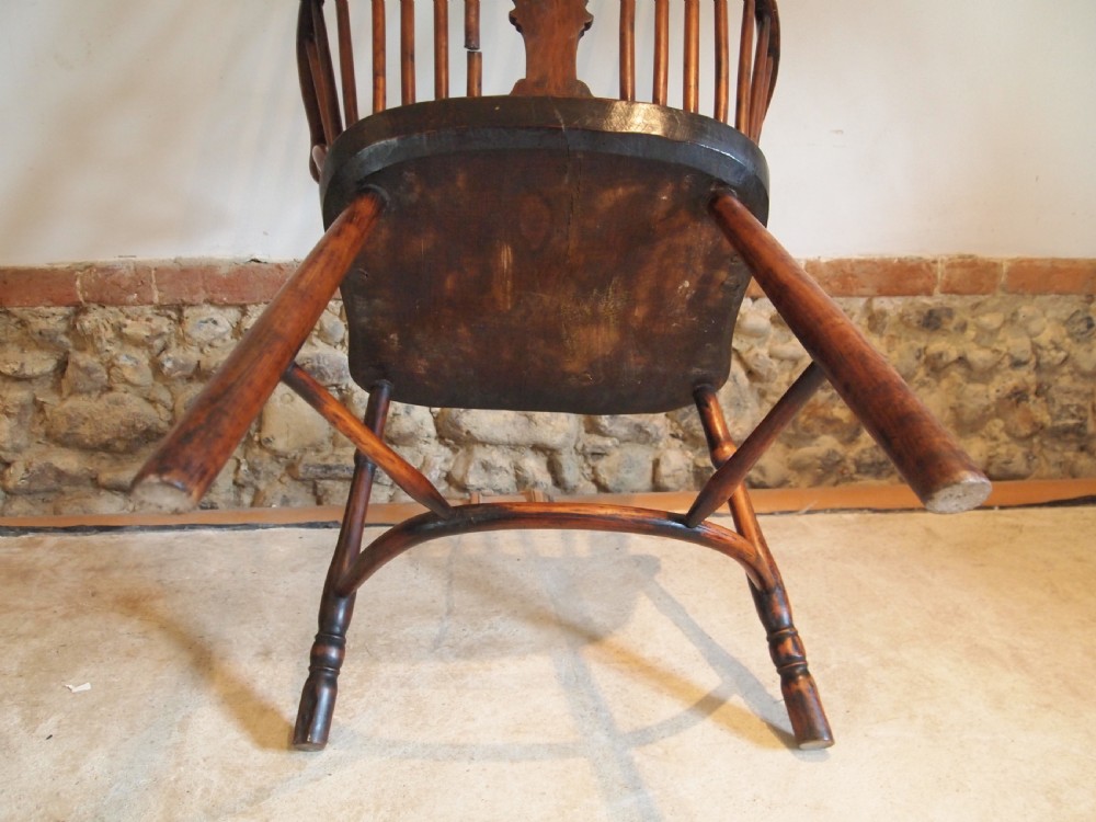 Chair rare Windsor provincial George III Yew and Elm c1790 View XII