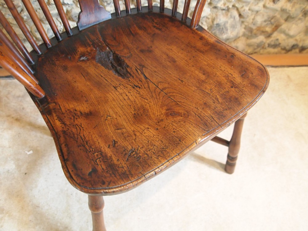 Chair rare Windsor provincial George III Yew and Elm c1790 View XV