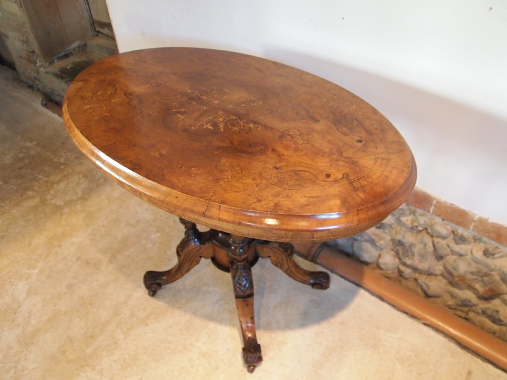 Table lamp side hall console Victorian Walnut c1870