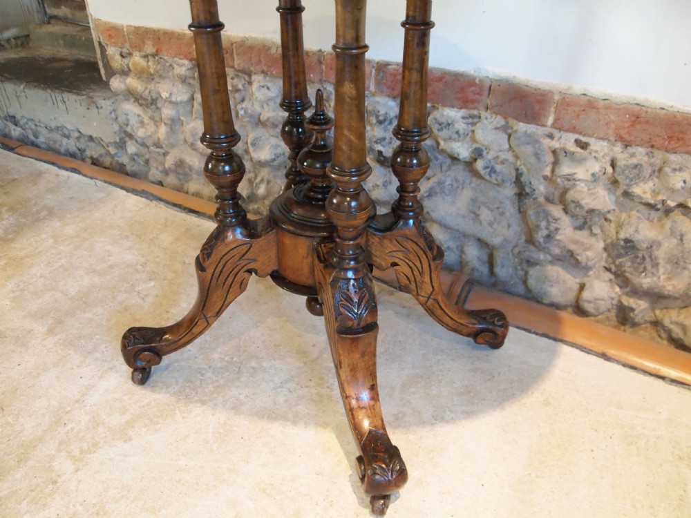 Table lamp side hall console Victorian Walnut c1870 View III