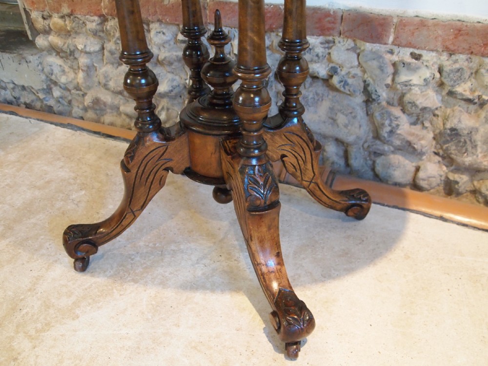 Table lamp side hall console Victorian Walnut c1870 View VI