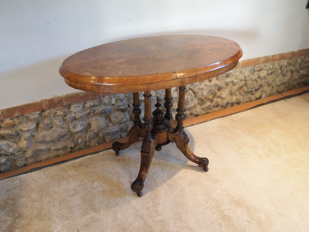 Table lamp side hall console Victorian Walnut c1870 View IX