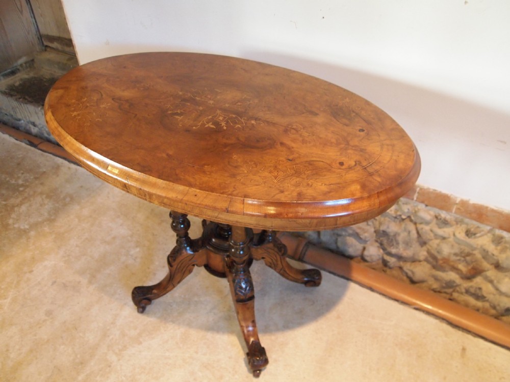 Table lamp side hall console Victorian Walnut c1870 View X