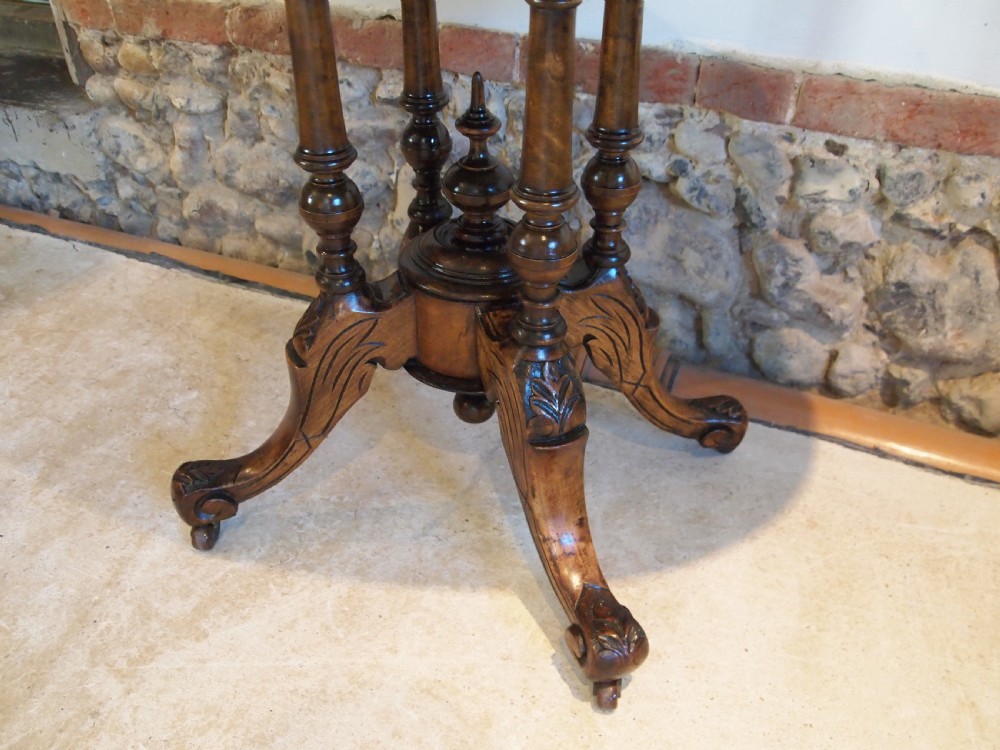 Table lamp side hall console Victorian Walnut c1870 View XII
