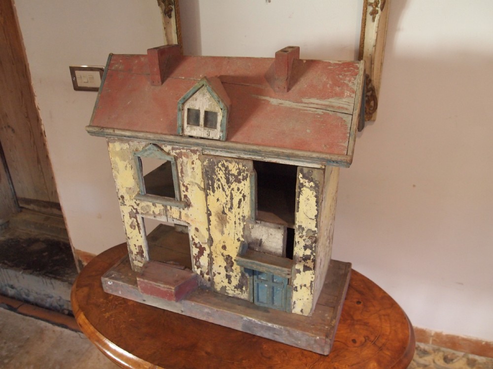 Folk Art Victorian dolls house original paint c1880 View V