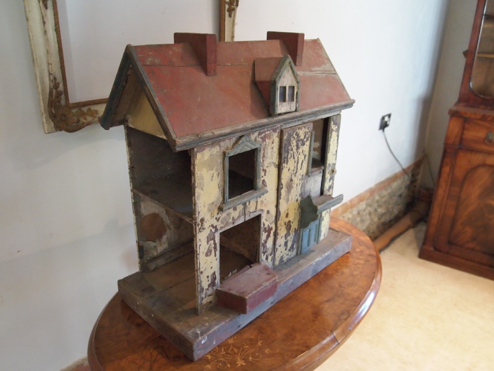 Folk Art Victorian dolls house original paint c1880 View VI