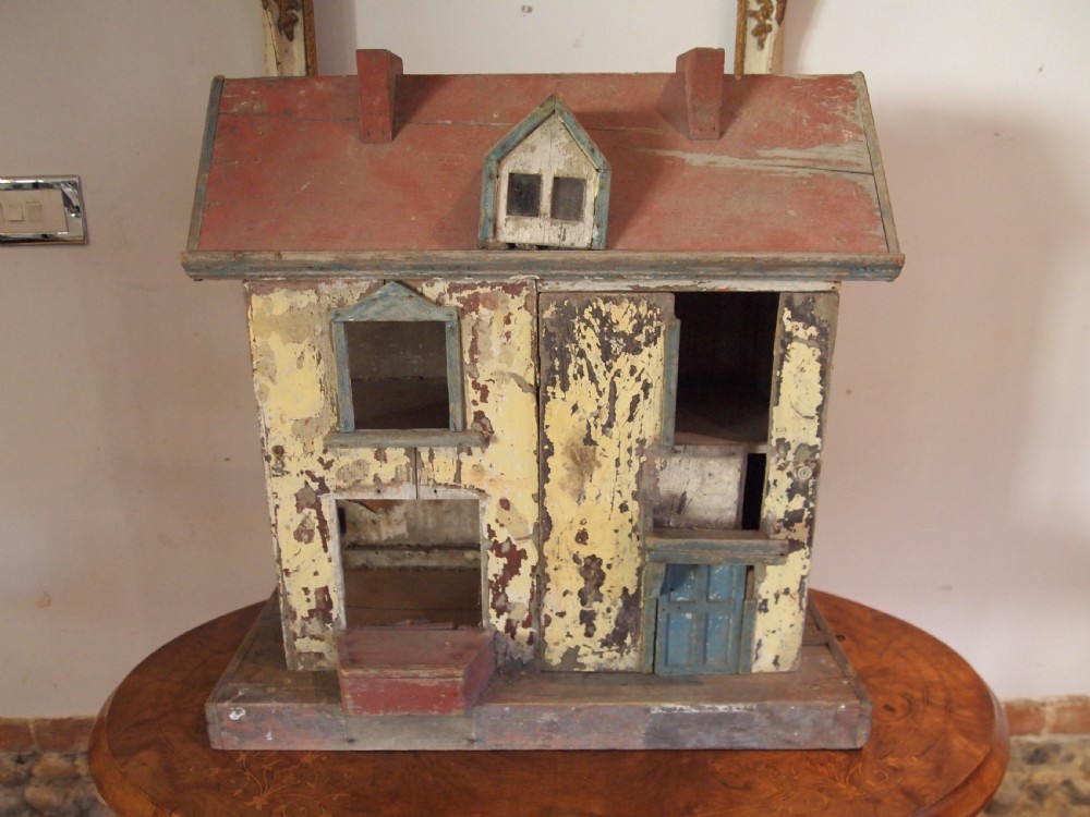 Folk Art Victorian dolls house original paint c1880 View VIII