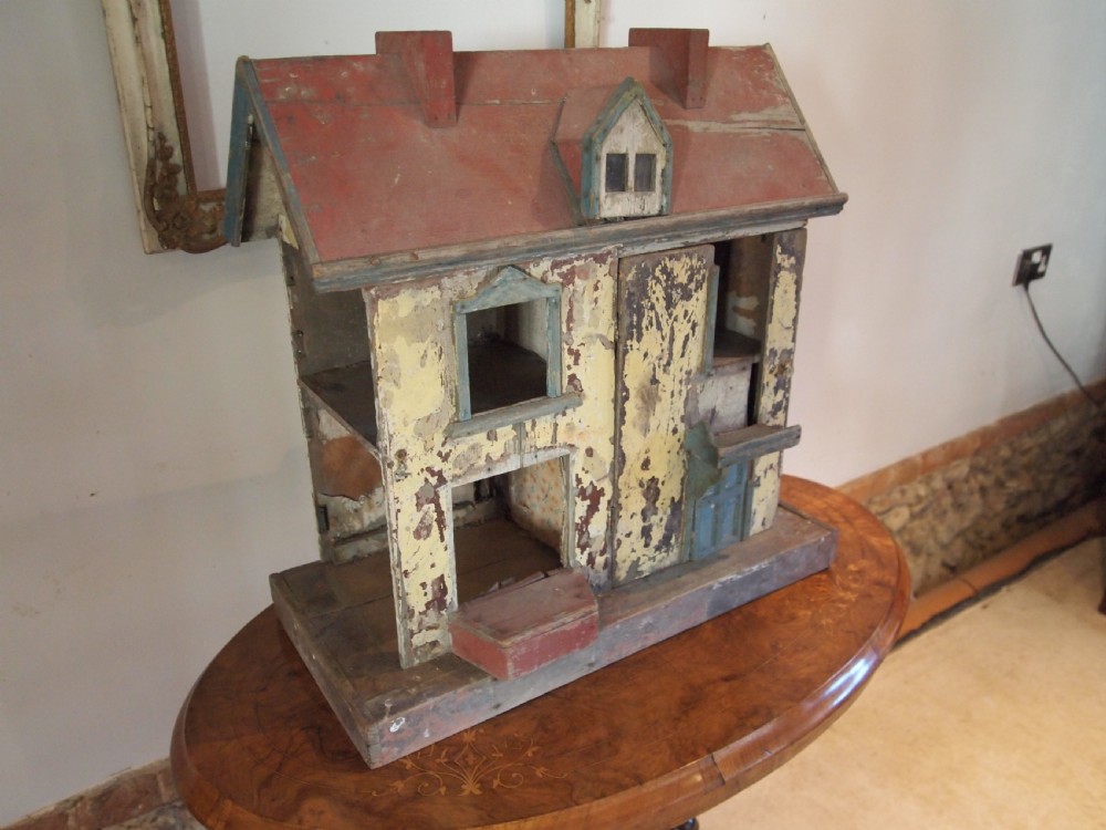 Folk Art Victorian dolls house original paint c1880 View XII
