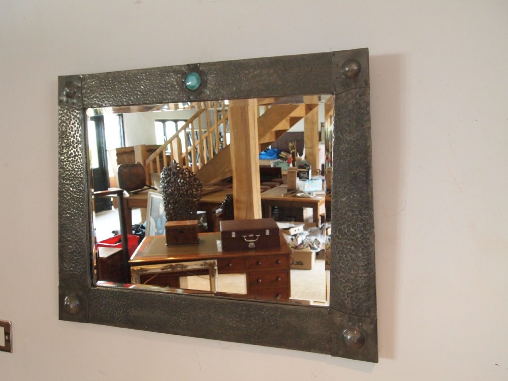 Mirror Arts and Crafts Liberty and co London Pewter c1900