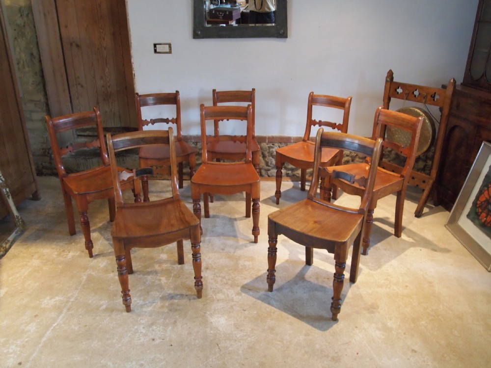 Chairs set of 8 Essex bar back kitchen c1830 View IV
