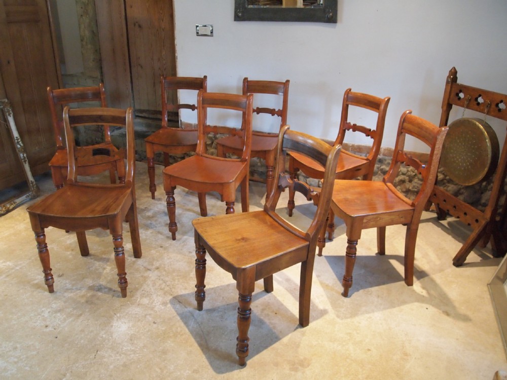 Chairs set of 8 Essex bar back kitchen c1830 View V